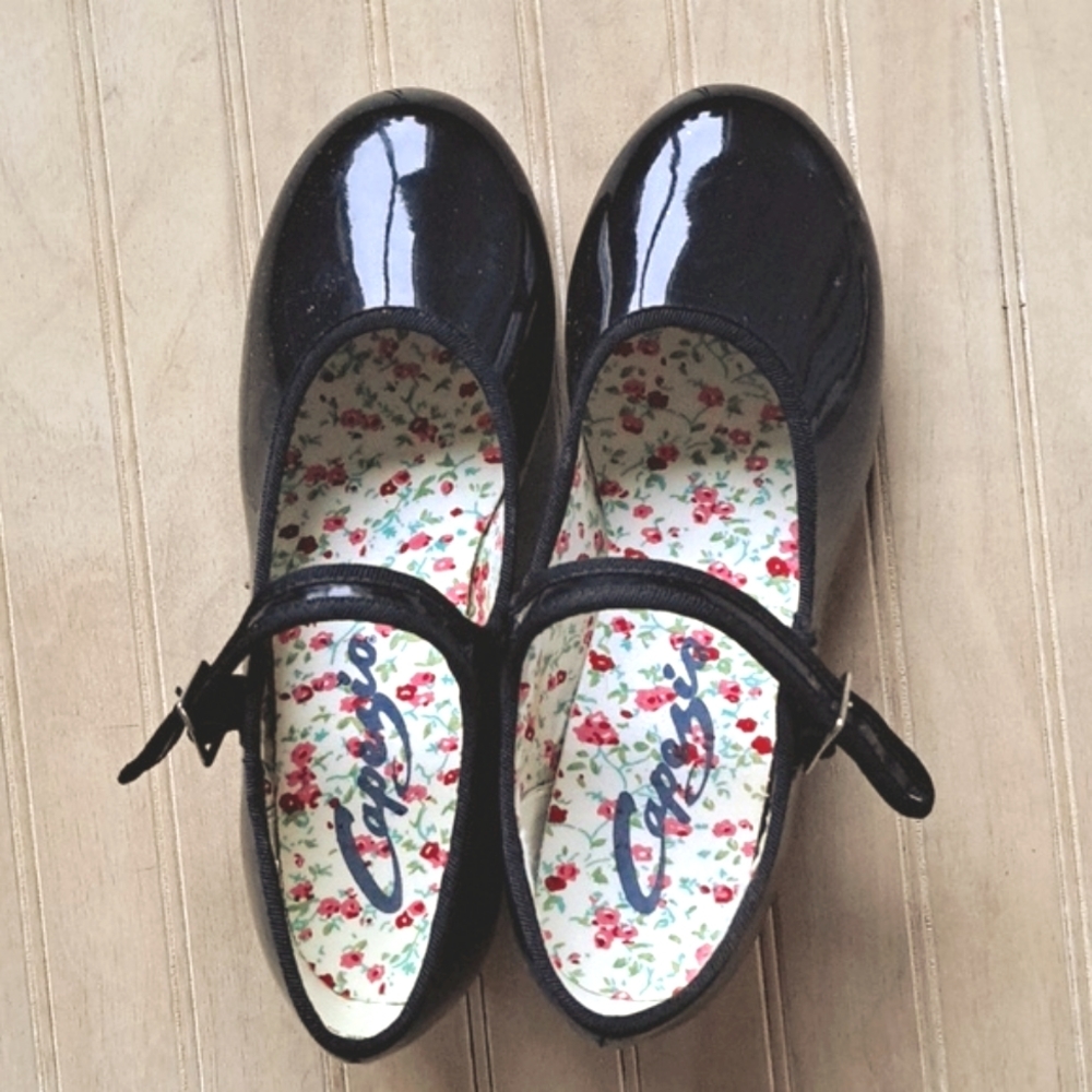 Capezio Shiny Black Kids Dress Shoes